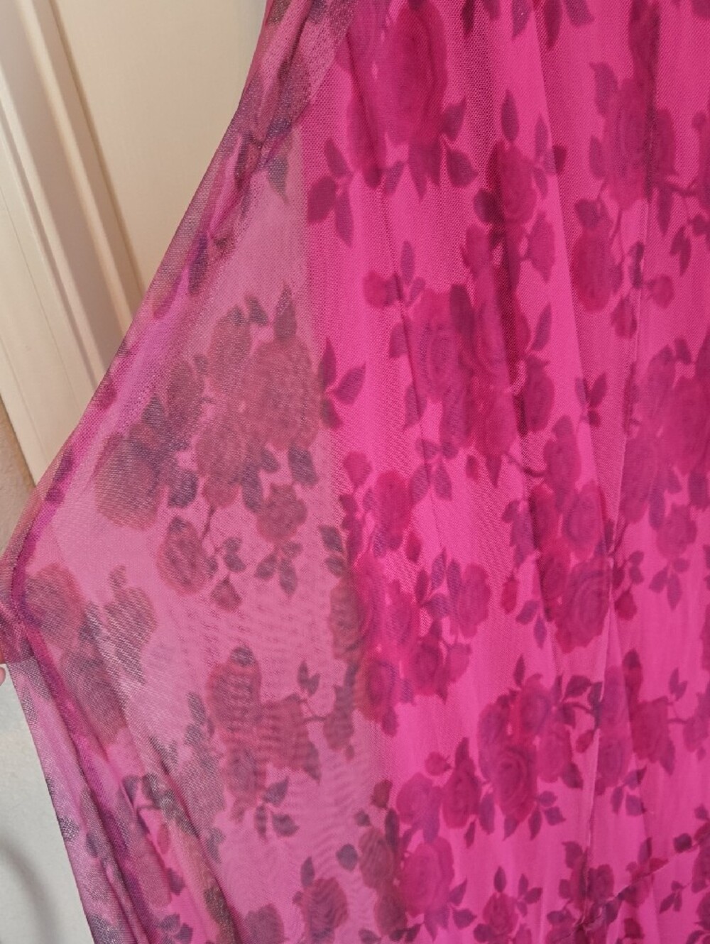 Torrid Pink Mesh Flutter Sleeve Maxi Dress - Picture 4 of 4